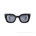 Promoção de alta qualidade Acetato de tartaruga preta Rim Full Fashion Ladies Sunglasses